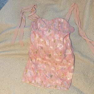 Elegant Pink Floral Chemise